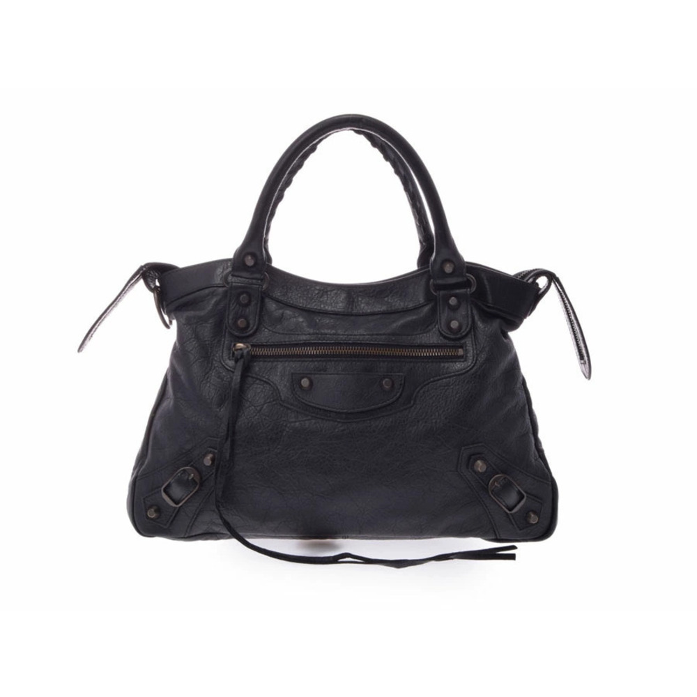 Balenciaga The Town lambskin black bag strap